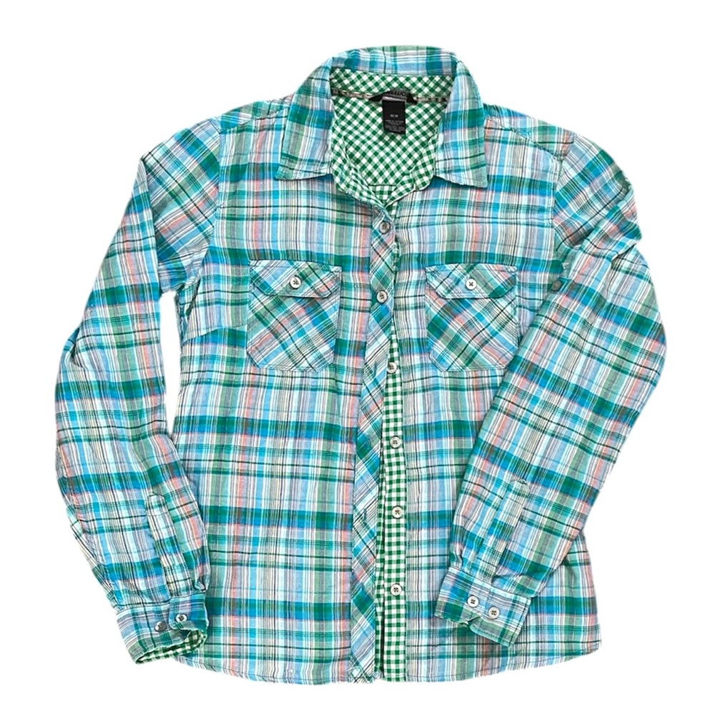 Marmot Plaid Gingham Button-Up Shirt Size Medium